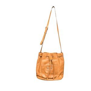 Frye Leather Melissa Drawstring Bucket Bag Leather in Color Camel Tan